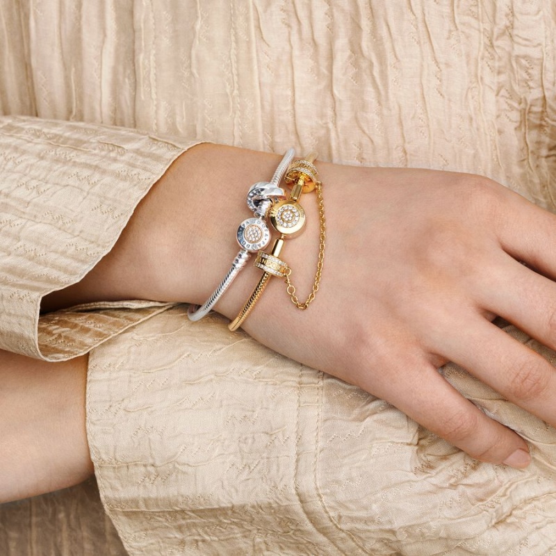 Pandora Moments Sparkling Crown O Snake Charm Bracelets Sterling silver | 06923-WUVI