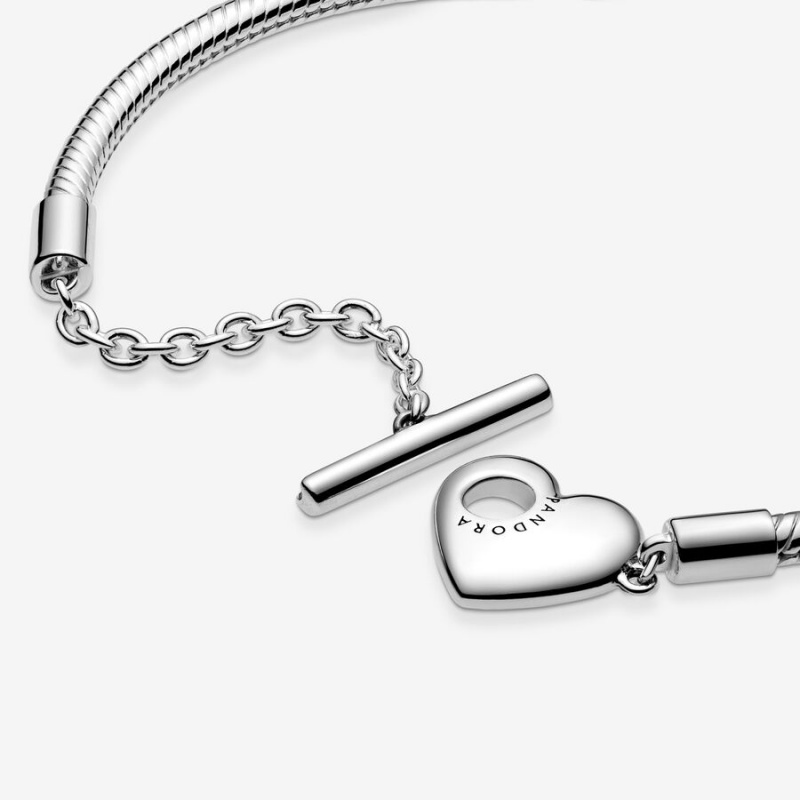 Pandora Moments T-Bar Snake Charm Holders Sterling silver | 73640-GMXE