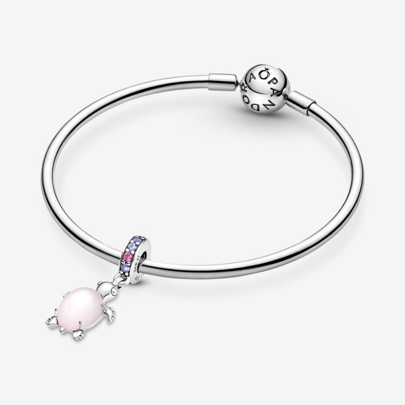 Pandora Murano Glass Pink Sea Turtle Dangle Charms Sterling silver | 39420-NBIX