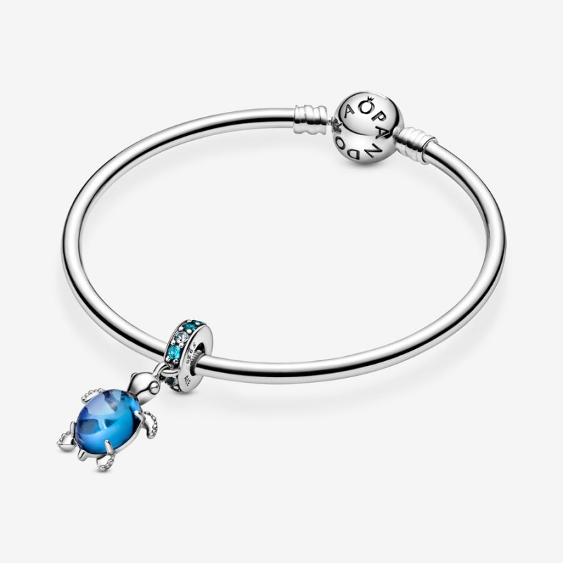 Pandora Murano Glass Sea Turtle Dangle Charms Sterling silver | 96385-VIEU