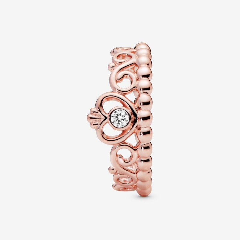 Pandora My Princess Tiara in with CZ Heart & Promise Rings Rose gold plated | 65713-GLDV