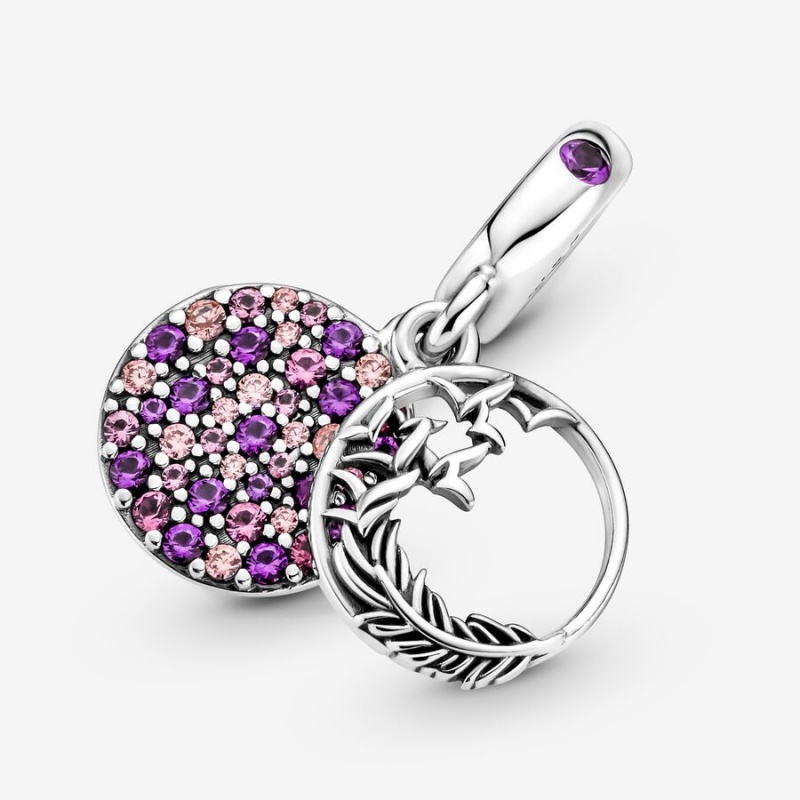Pandora Pave Feather Dangle Charms Sterling silver | 86103-KGBM