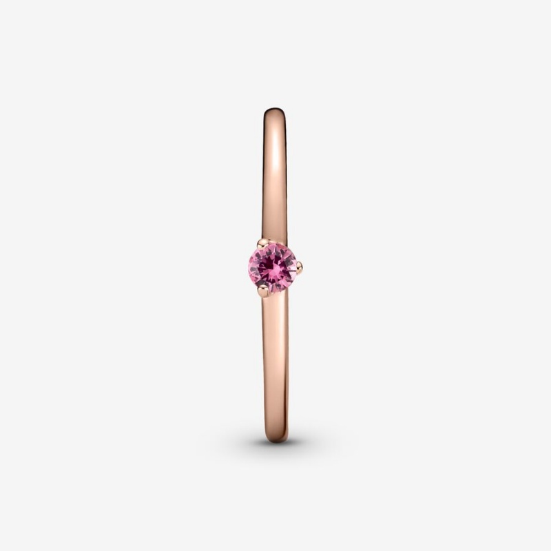 Pandora Pink Halo & Solitaire Rings Rose gold plated | 15492-ZBLK
