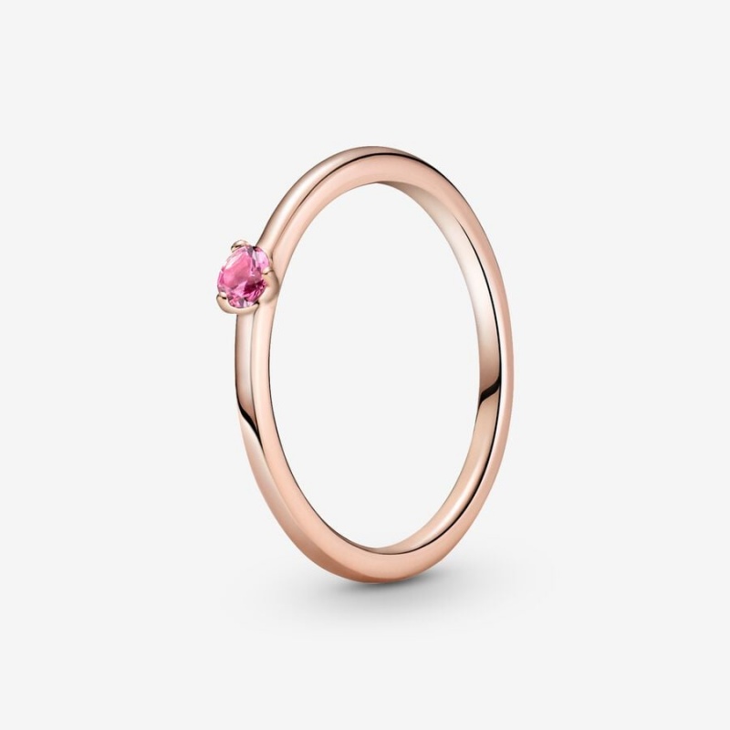 Pandora Pink Halo & Solitaire Rings Rose gold plated | 15492-ZBLK