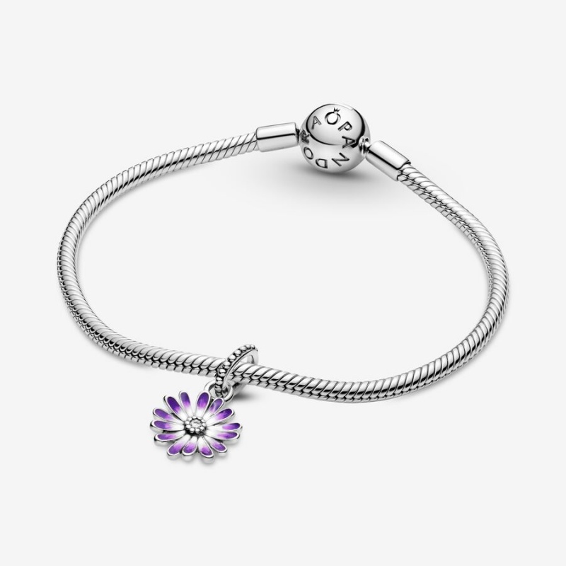 Pandora Purple Daisy Dangle Charms Sterling silver | 01975-JOSA