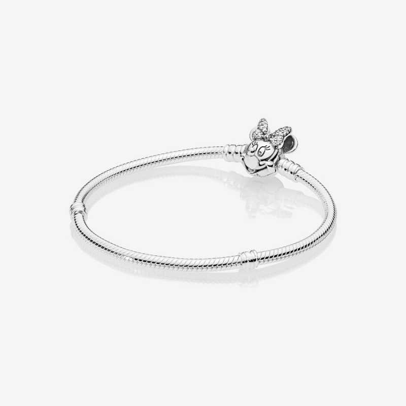 Pandora Shimmering Minnie Portrait Charm Bracelets Sterling silver | 43605-HXWM