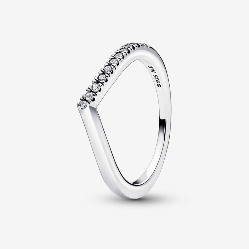 Pandora Shimmering Wishbone Ring Sets Multicolor | 26305-NUFR