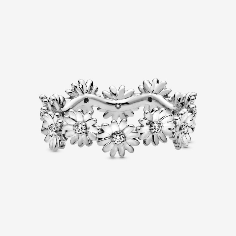 Pandora Sparkling Daisy Flower Crown Band Rings Sterling silver | 64723-ZYUP