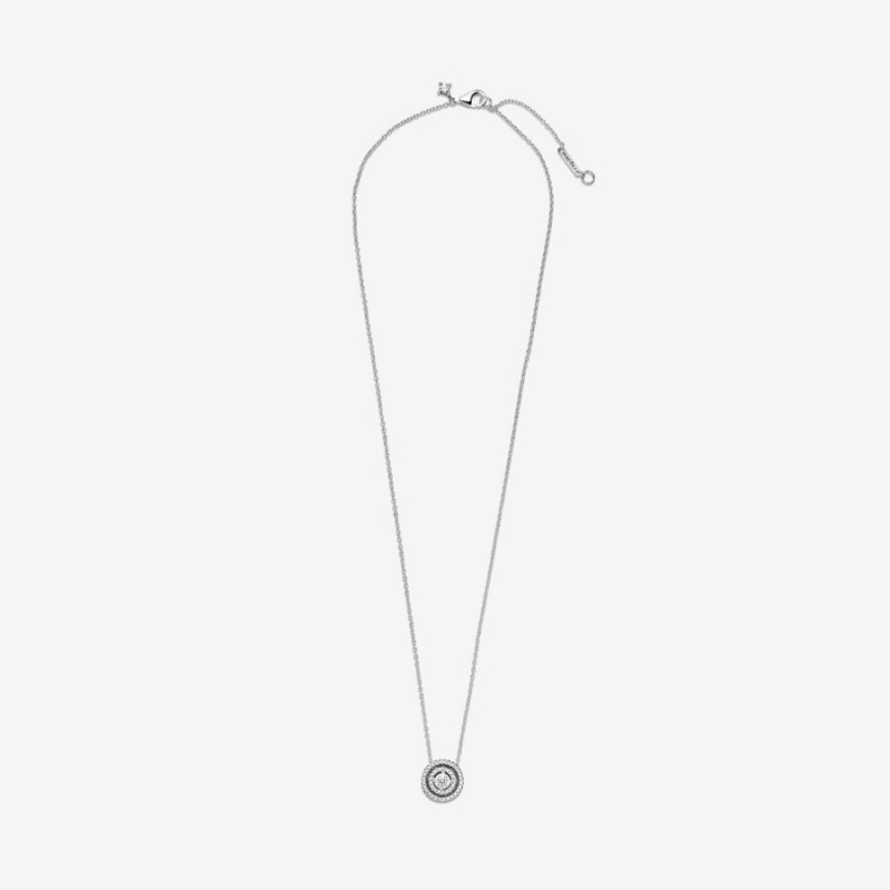 Pandora Sparkling Double Collier Pendant Necklaces Sterling silver | 49560-ZDMW