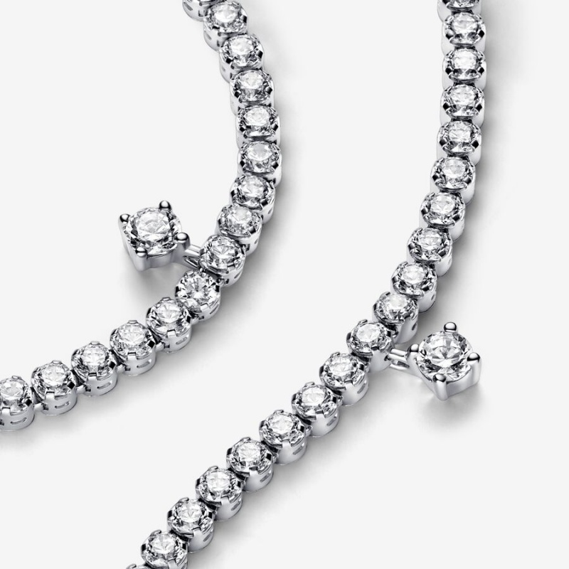 Pandora Sparkling Drops Tennis Non-charm Bracelets Rose gold plated | 12608-RQBC