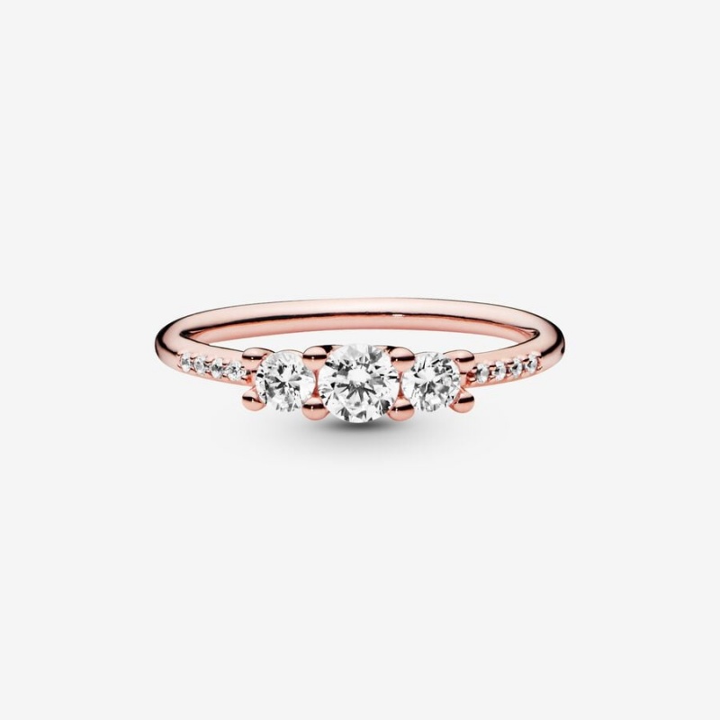 Pandora Sparkling Elegance Heart & Promise Rings Rose Gold-Plated | 39105-ZRNL