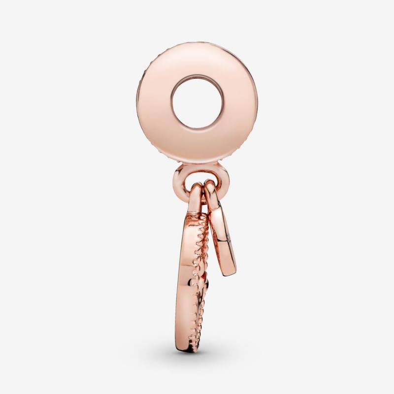 Pandora Sparkling Family Tree Dangle Charms Rose gold plated | 91205-BUQY