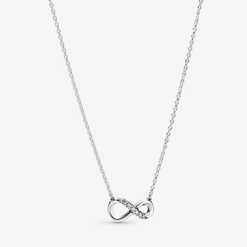 Pandora Sparkling Infinity Collier Pendant Necklaces Sterling silver | 69107-BCMJ
