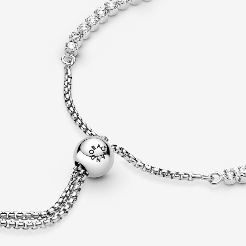 Pandora Sparkling Slider Tennis Sliding Bracelets Sterling silver | 60142-UDGV