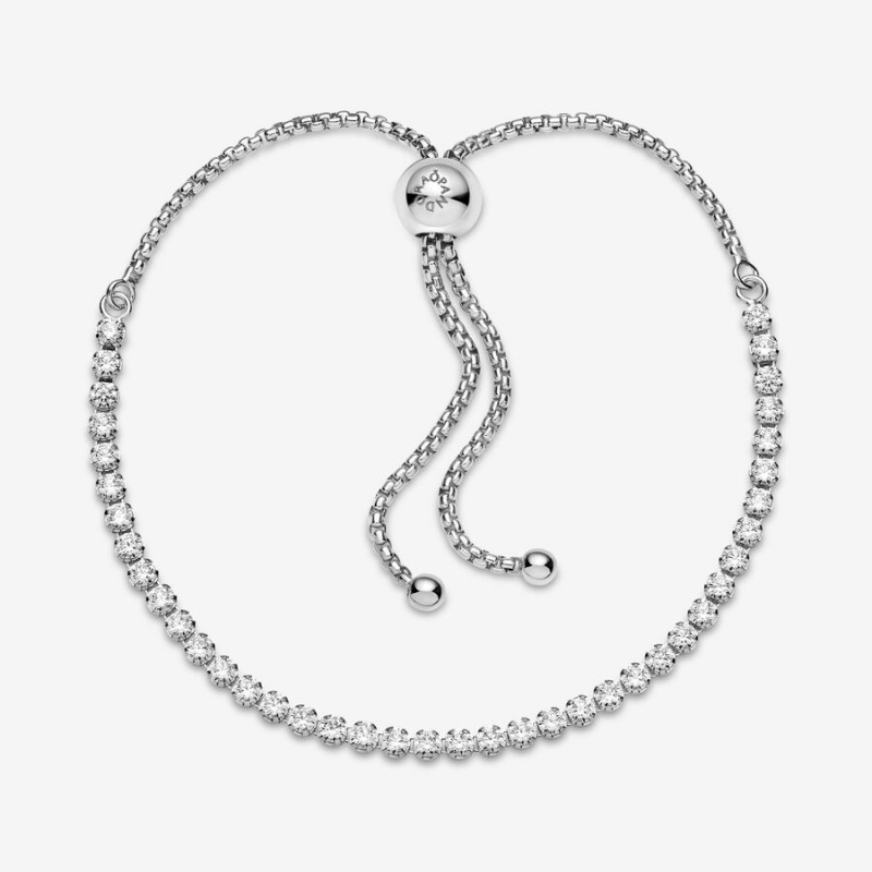 Pandora Sparkling Slider Tennis Sliding Bracelets Sterling silver | 60142-UDGV