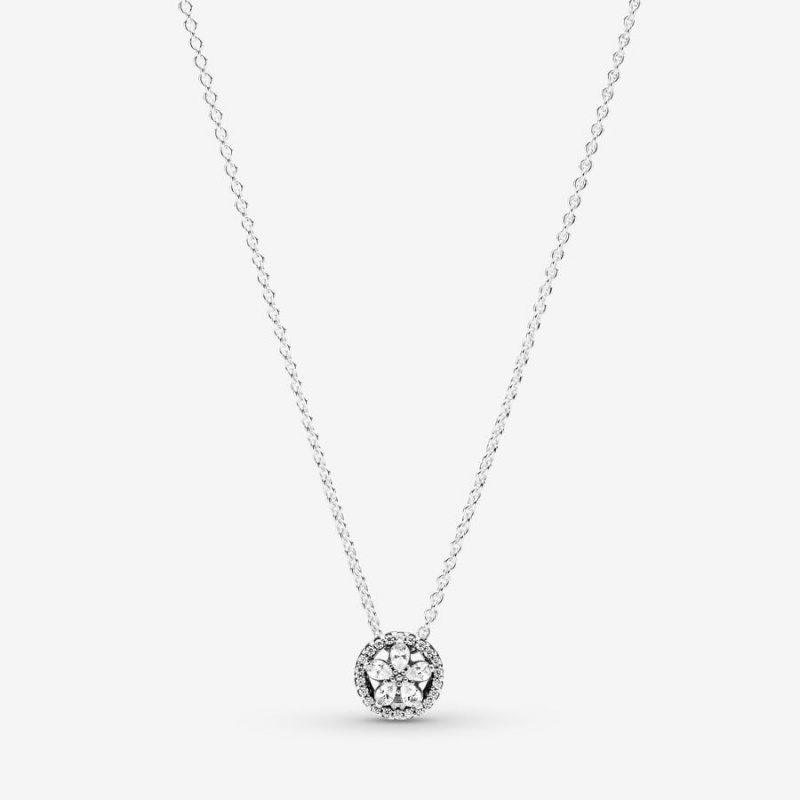 Pandora Sparkling Snowflake Collier Pendant Necklaces Sterling silver | 80564-YQNX