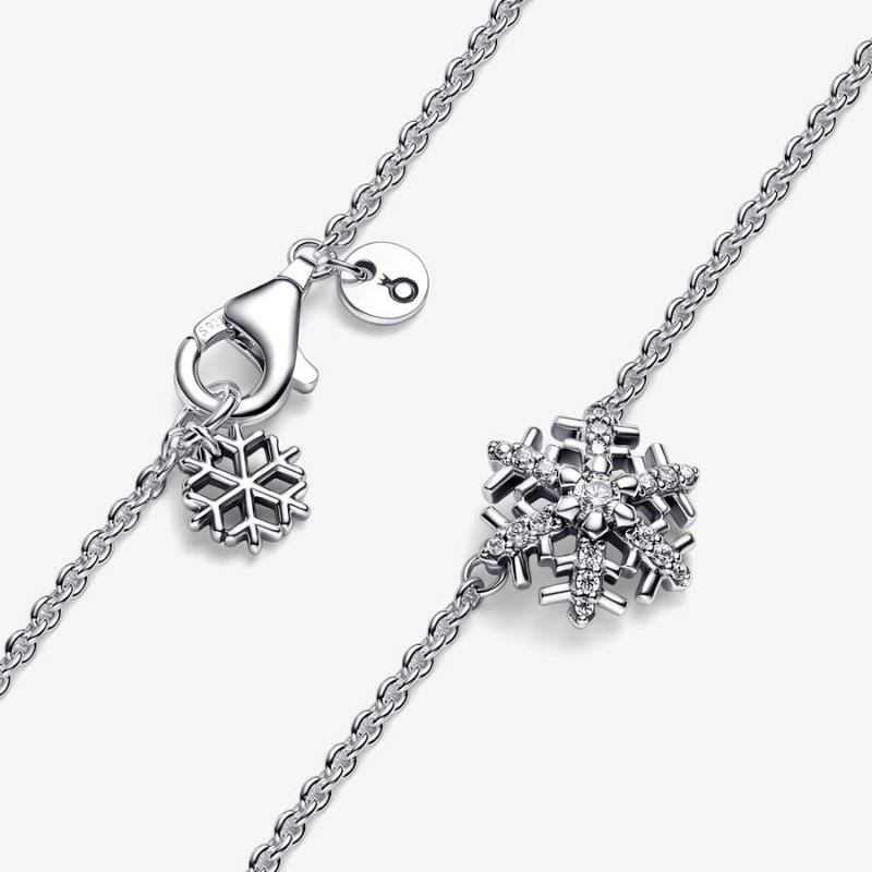 Pandora Sparkling Snowflake Stud Earrings Sterling silver | 29574-XMNZ