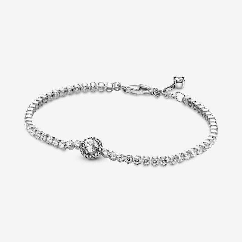 Pandora Sparkling Tennis Non-charm Bracelets Sterling silver | 25180-YFQG