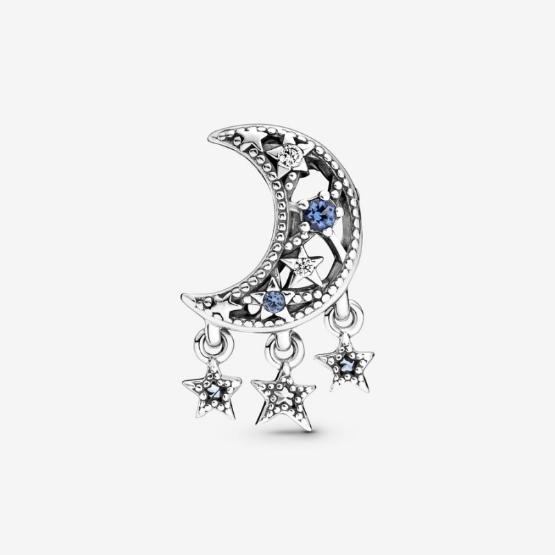Pandora Star & Crescent Moon Dangle Charms Sterling silver | 34679-JITD
