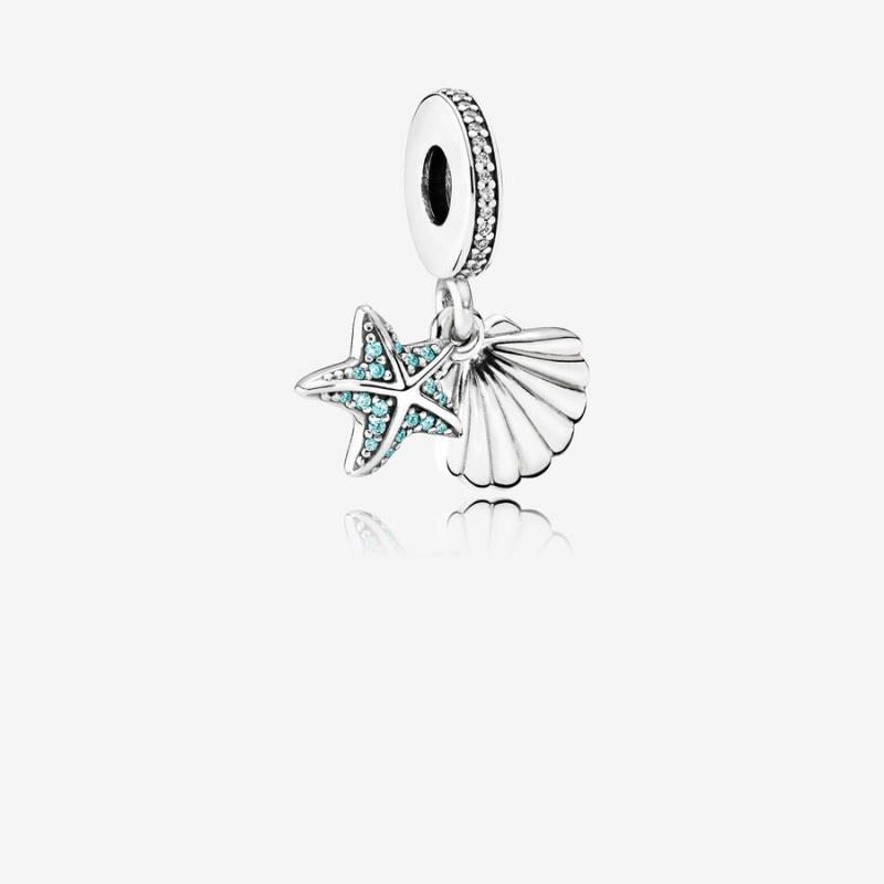 Pandora Starfish Sea Shell Dangle Charms Sterling silver | 89746-OCSD