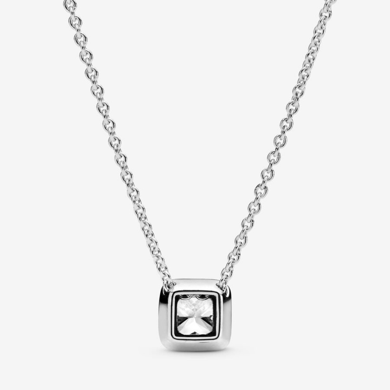 Pandora Timeless Elegance with Clear CZ Chain Necklaces Sterling silver | 71680-UCIK