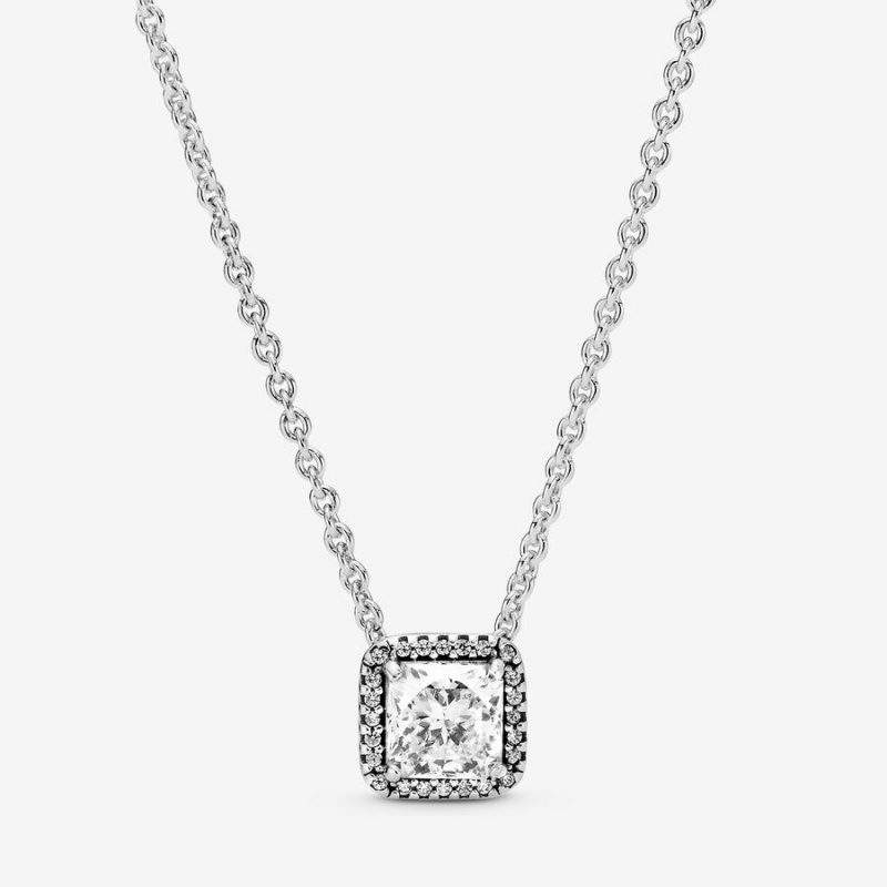 Pandora Timeless Elegance with Clear CZ Chain Necklaces Sterling silver | 71680-UCIK