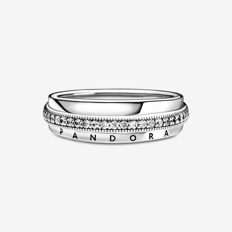 Pandora Triple Pave Statement Rings Sterling silver | 62795-ZCLG