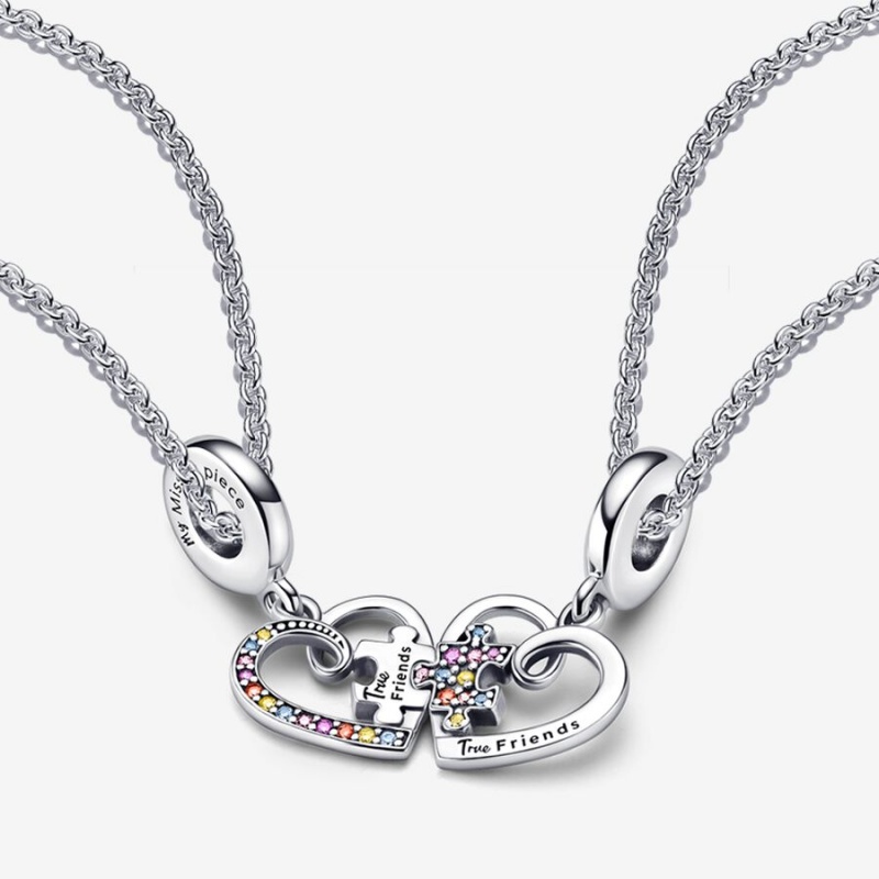 Pandora True Friends Splittable Friendship Pendant Necklaces Multicolor | 21837-SJLU