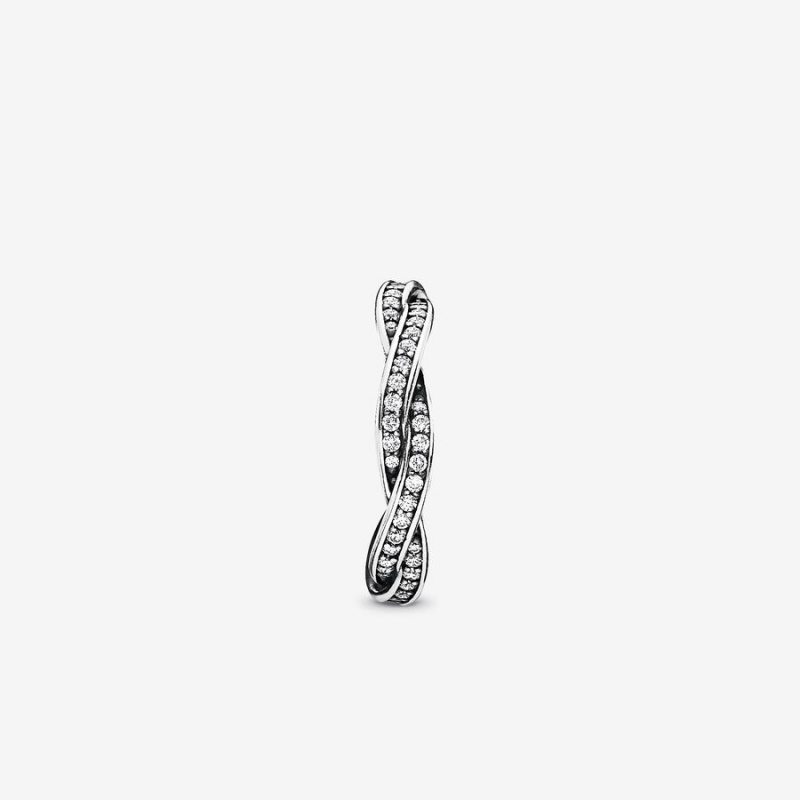 Pandora Twist Of Fate with Clear CZ Band Rings Sterling silver | 45309-JYBS
