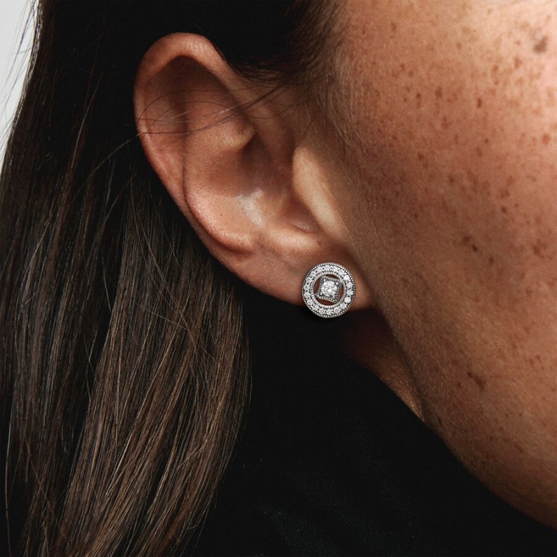 Pandora Vintage Circle Stud Earrings Rose gold plated | 26401-YANH